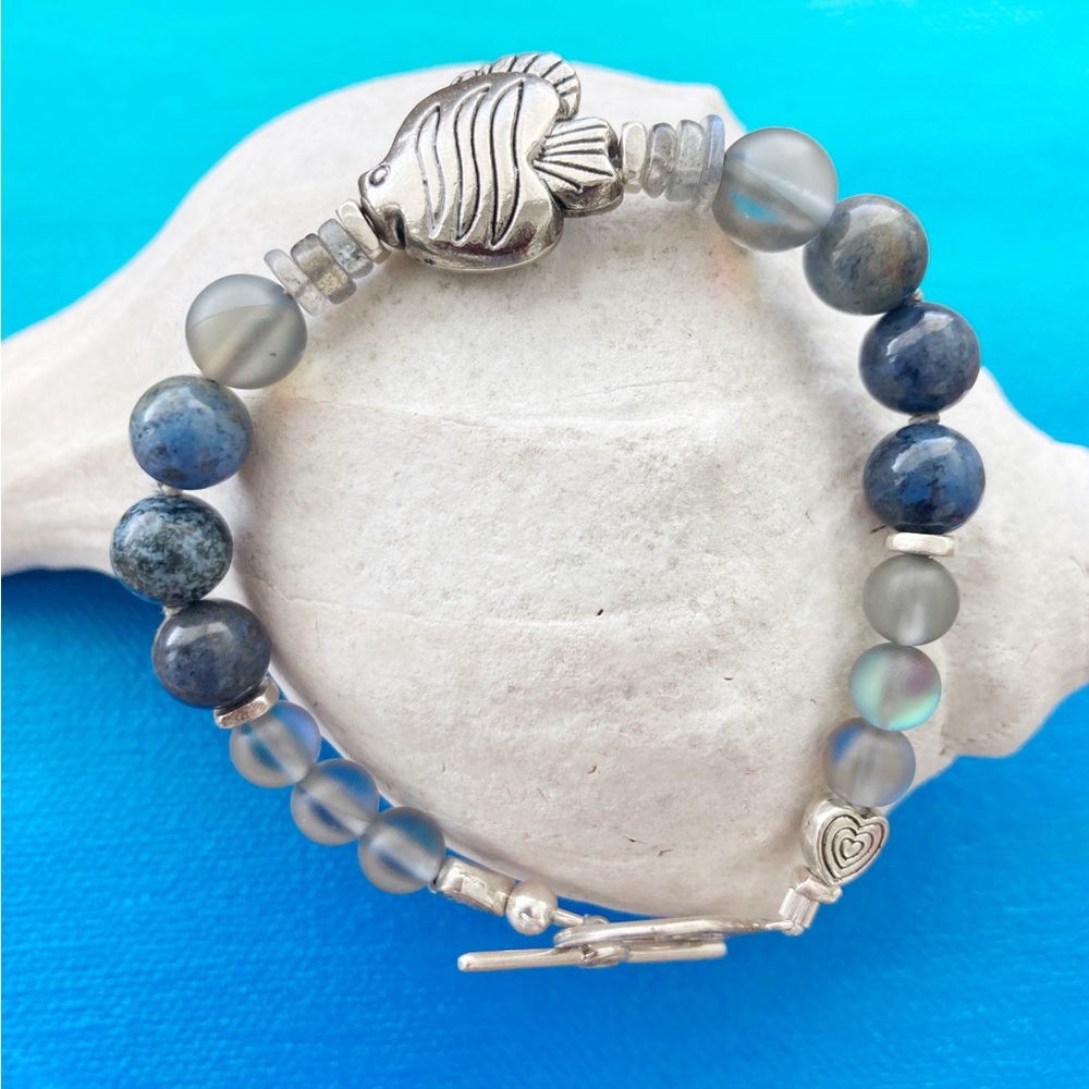 Blue Dumortierite Pisces Bracelet